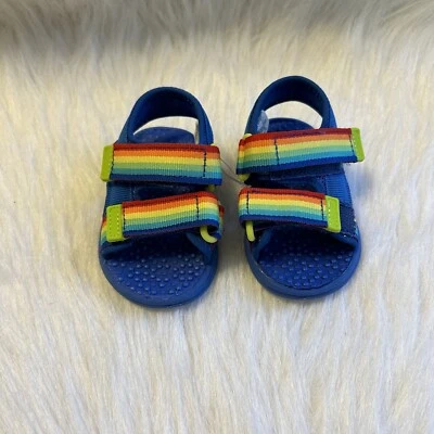 Сандалии детские Wonder Nation размер 2 синие регулируемые с открытым носком легкие туфли - Изображение 1 из 4