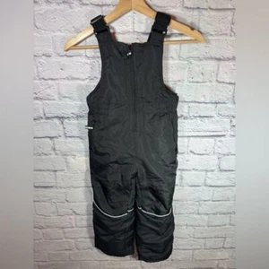 Black kids Snowsuit overalls boys or girls size XS/5 - Picture 1 of 4