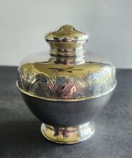 TURN OF THE CENTURY HAND TOOLED STERLING SILVER TEA CADDY BY SHREVE LOW & CRUMP