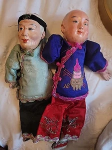 20er Jahre antike chinesische Kompositionspuppen leichte Beschädigungen siehe Beschreibung  - Bild 1 von 11