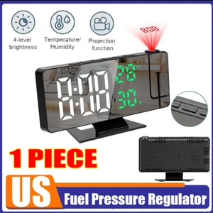 7.8" LED Projection Alarm Clocks Bedside Mirrored LED Clock with 180° Projector - Picture 1 of 14