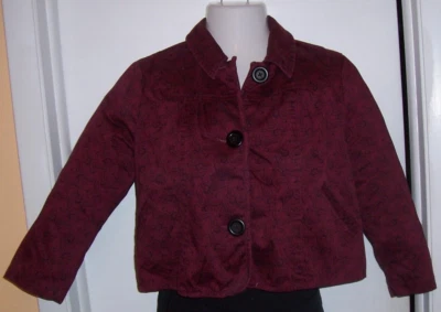 Chaqueta corta Sonoma Life + Style para mujer de colección años 90 color borgoña y negro L 100 % algodón Foto 1 de 4