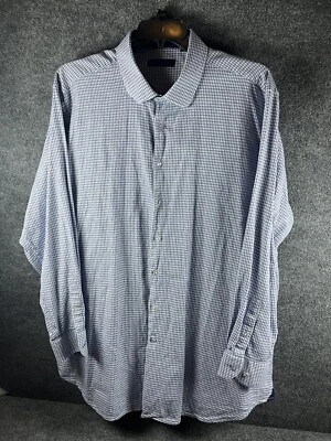 Camisa ANDREW FEZZA Azul Manga Larga Con Botones Talla 18 37/38 (2XLT) Foto 1 de 4