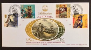 GB Benham 1999 Settlers' Tale Set on Pilgrim First Day Cover - Plymouth S/H/S - Picture 1 of 1
