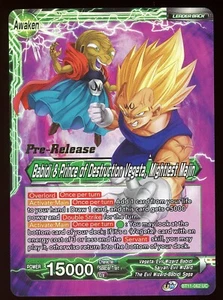Babidi & Prince of Destruction Vegeta PRERELEASE Foil Dragon Ball Super ccg tcg - Foto 1 di 4