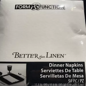 50-CT Form &Function Better than Linen Dinner Napkins, White 15" x 15" LUXURY - Picture 1 of 3