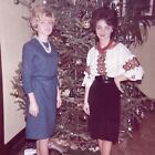 Vintage 1964 Beehive Hairdos At Christmas Tree Color Photograph Photo V2582
