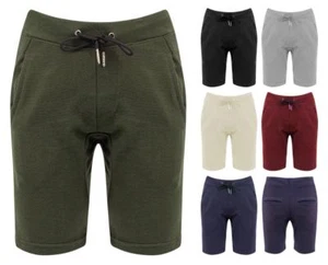 NUEVOS Pantalones Cortos para Hombre Cordón Liso Informales Verano Calce Ajustado PIQUE 5 COLORES - Imagen 1 de 12