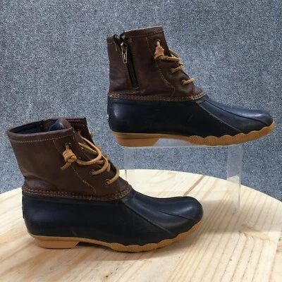 Sperry Saltwater Duck Boots Youth 5 M Brown Ankle Top Round No Insoles YG55203 - Image 1 of 4