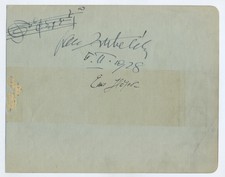 Jan KUBELIK & Emil HÁJEK: Autograph Musical Quotation Signed (VIOLIN) (COMPOSER)