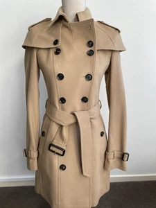 Burberry London Prorsum Gorgeous Tan Virgin Wool Trench Coat With Flaws $2000 - Picture 1 of 15