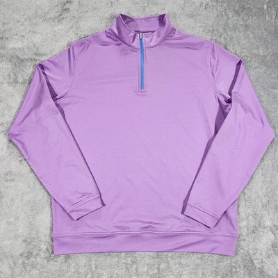 Suéter masculino Peter Millar grande Perth Melange 1/4 golfe pulôver desempenho - Imagem 1 de 4