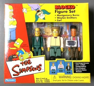 Juego de figuras de Los Simpson Blocko 42003 (Burns, Smithers, Carl) - Playmates 2002 Foto 1 de 2