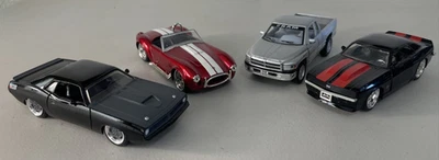 Classic Jada cars diecast lot (x4)  - 1/32 scale, Barracuda, Camaro, Ram, Shelby - Image 1 of 4