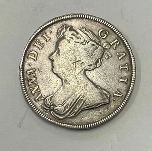 Gran Bretagna - Mezza corona Anna in argento 1707 - Popolare - Foto 1 di 5