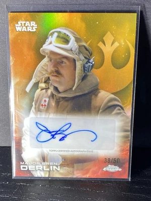 2025 Topps Chrome Star Wars Major Bren Derlin A-JR John Ratzenberger золотистый с автографом - Изображение 1 из 4