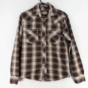 Rafter C Hemd Herren Small Braun Perlen Druckknopf Rot Dirt Western Rodeo Cowboy - Bild 1 von 12