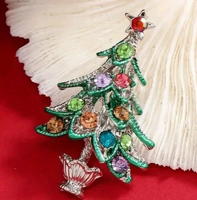 Broche prendedor árbol de Navidad disfraz joyería de moda NUEVO envío gratuito 1,8 pulgadas Foto 1 de 2