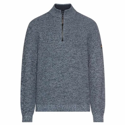 Camel active Herren Strickpullover Troyer blau 6K06 409530 47 tinted blue - Bild 1 von 4