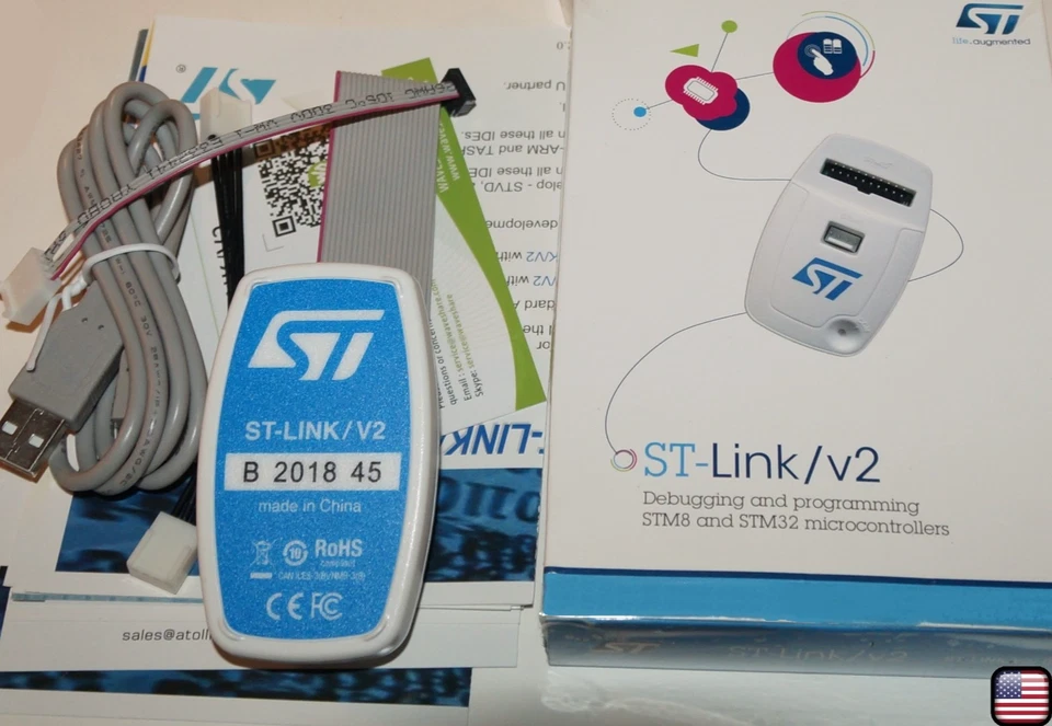 ◭Authentic ST-LINK  V2◮  JTAG SWIM ~ In-Circuit Debugger & Programmer STM8 STM32 - Image 1 of 1