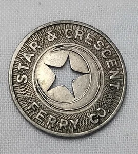 Star & Crescent Ferry Co.  transit token - San Diego California - Picture 1 of 2