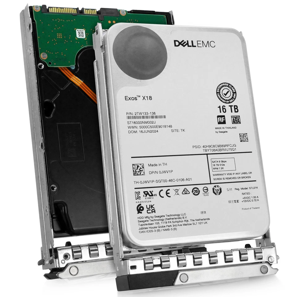 Dell 16TB 7.2K RPM SATA 6Gb/s 512e 3.5" Enterprise PowerEdge HDD 0JWV1P G16 - Image 1 of 4