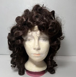 DUNKELBRAUNE LANGE LOCKIGE RINGLET HAARPERÜCKE, HALLOWEEN, EINHEITSGRÖSSE - Bild 1 von 6