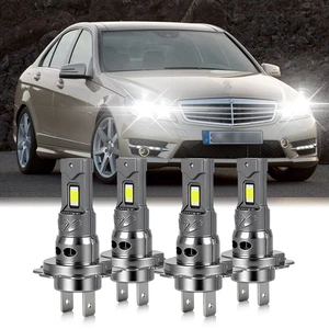 4X H7 Combo Car Bulbs High/Low Beam Kit FIT For Mercedes-Benz C250 C300 C350 - Picture 1 of 10