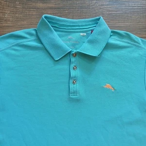 Tommy Bahama Polo Mens Extra Large Light Blue Supima Golf Casual Comfort Marlin - Picture 1 of 8