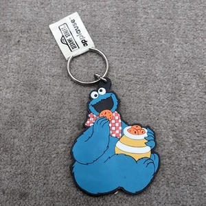 Sesame Street Keychain Keyring Cookie Monster Eating Applause 3 inch Vintage - Picture 1 of 6