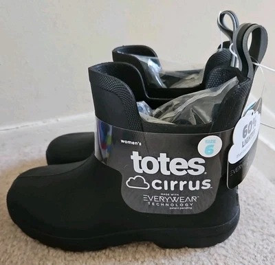BNWT: Totes Cirrus Women's Black Rainboots Size 6 100% Waterproof - Image 1 of 4