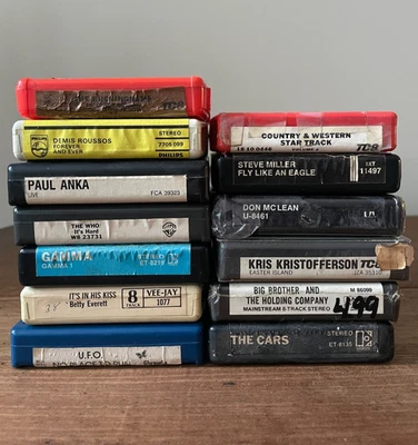 8 track tapes LOT classic rock heavy metal new wave lot of 20 untested UFO Cars - Bild 1 von 4