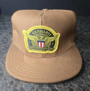 Vintage Carhartt Canvas Eagle Patch Since 1889 Snapback Adjustable Hat USA Made - Bild 1 von 8