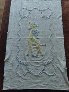 Chenille Blanket/Bedspread, For Baby Crib/Toddler Bed, Vintage Adorable 40 x 68 - Picture 1 of 6