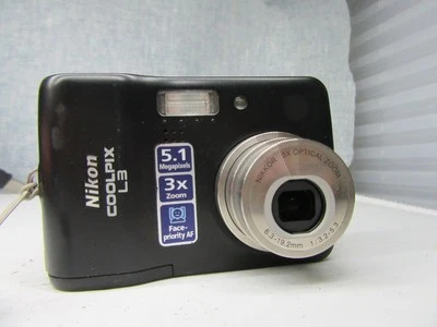 Nikon Coolpix L3 5.1MP Compact Digital Camera Black - Image 1 of 4