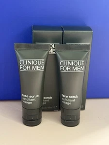 2 x Clinique For Men Face Scrub 15ml Exfoliator New & Boxed - Travel Size Minis - Picture 1 of 5