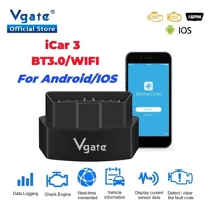 Vgate iCar3 ELM327 Wifi For Android/IOS ODB2 Car Diagnostic Scanner Bluetooth - Picture 1 of 10