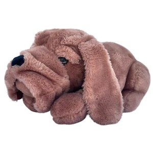 VTG 1986 Plush Dog Raffoler Stuffed Animal Toy Brown Tan Wrinkle Floppy Ears - Picture 1 of 9