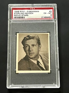 1948 R701-9 Bowman Movie Stars #9 Sterling Hayden PSA 6 - Bild 1 von 2