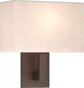 Bedside Wall Lamp, Single Wall Sconce Lighting with Fabric Shade Dark Bronze Rea - Picture 1 of 7