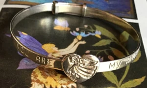 Vintage BRACELET Bangle SILVER 925 Infant Christening You Are My Angel JEWELLERY - Picture 1 of 10