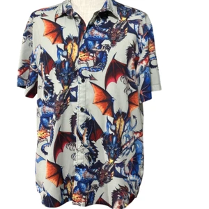 Camisa UPAAN Dragón - Talla Grande - Estampado Completo - Abotonable - Peso Ligero - Imagen 1 de 9