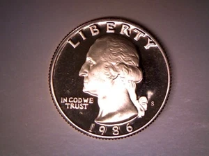 1986 S 25C Proof Washington Quarter **FREE SHIPPING** - Picture 1 of 2