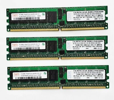 HYNIX 512MB PC2-3200R DDR2-400 SDRAM DIMM MEMORY REG ECC 1RX8 CL3 240 PIN 1.8V  - Image 1 of 2