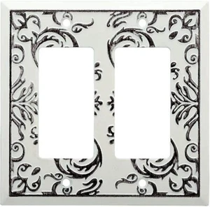 Doppel Dekorateur Wandteller Double GFCI Schalterplatte Fairhope White Wash  - Bild 1 von 2