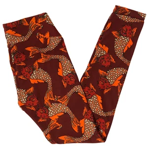 LuLaRoe Leggings OS one size Koi Fish orange pisces asian goldfish vintage - Picture 1 of 2