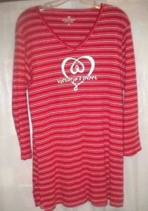 VICTORIA'S SECRET PULLOVER NIGHTGOWN SZ S RED WHITE STRIPED Box11 - Picture 1 of 5