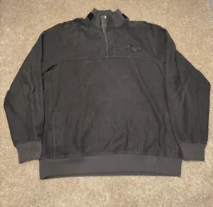 Harley Davidson Pullover Sweater Mens Sz L Gray 1/4 Snap Knit Sweatshirt - Picture 1 of 8