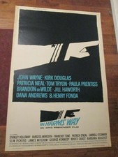 In Harm`s Way   - Original 40 x 60 Rare Movie Poster- Saul Bass - John Wayne
