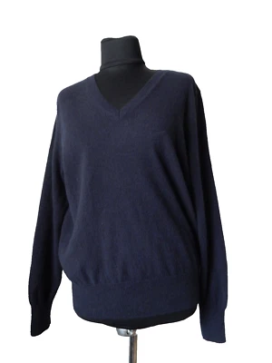 Autograph Marks & Spencer 100% Cashmere UK 16 Dark Blue Navy V-Neck Jumper - Image 1 of 4